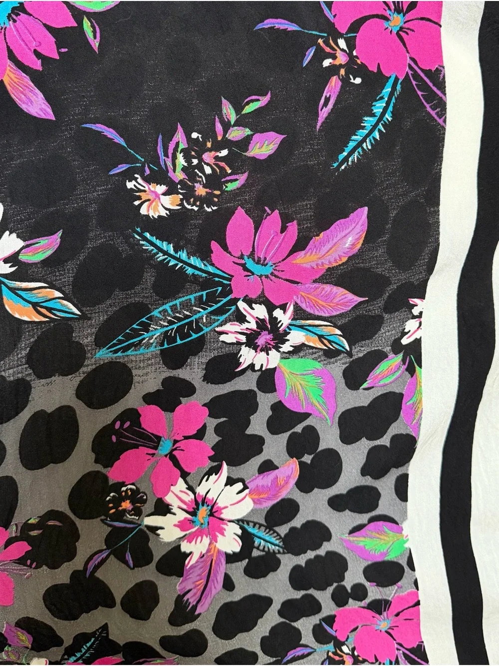 Steve Madden Floral Leopard Mixed Print Maxi Kimono Duster One Size